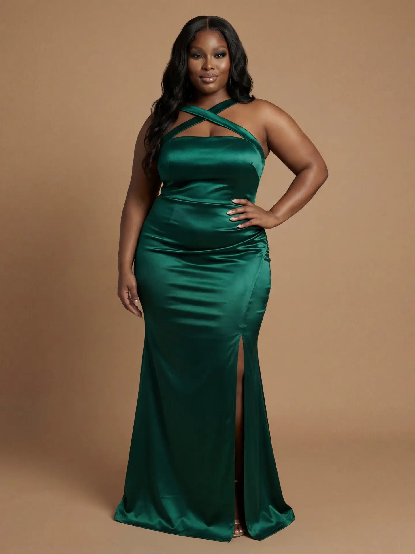 green ivy dress The Emerald Medium Wedding Dresses Springfield Mo Color:Kelly green Dark Green Satin Sheath Square neck