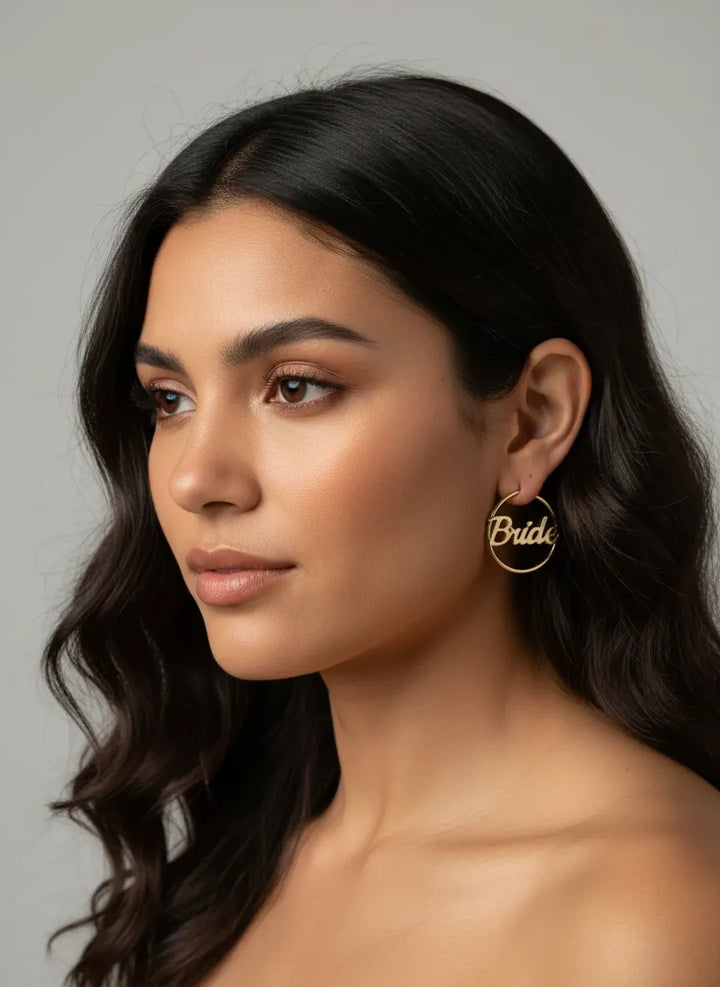 Bride Hoop Earrings (Gold)