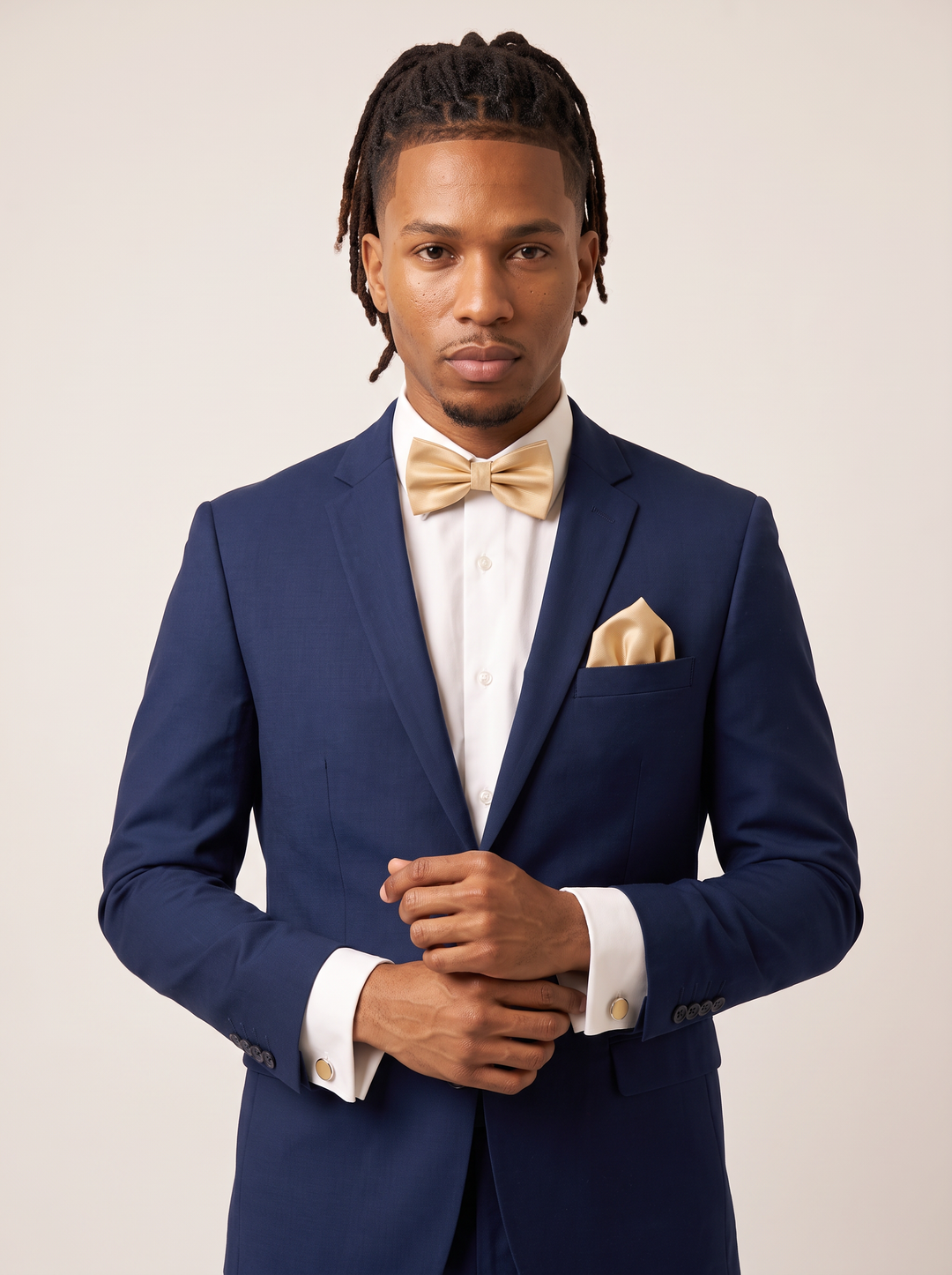 Champagne Gold Bowtie and Accessory Set (Groomsmen) - Quick Ship