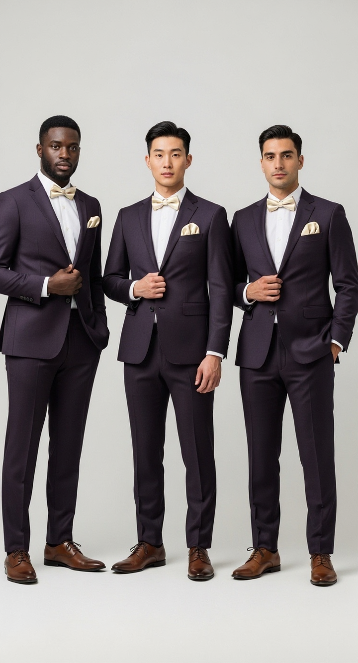 Champagne Bowtie and Accessory Set (Groomsmen) - Quick Ship