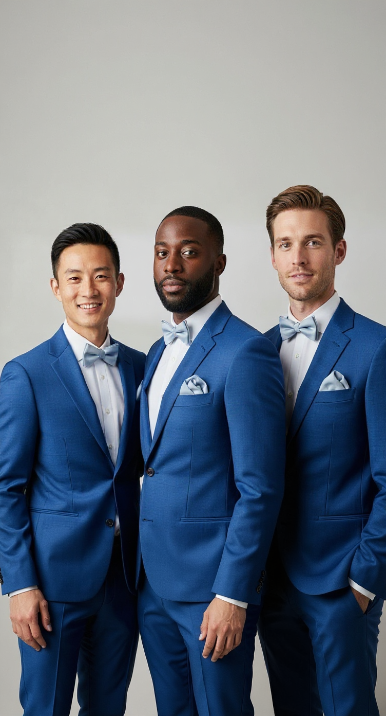 Dusty Blue Bowtie and Accessory Set (Groomsmen) - Quick Ship