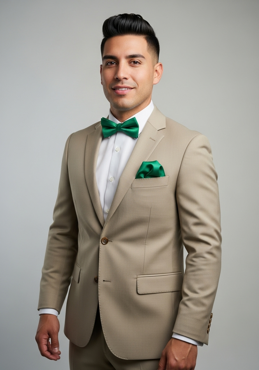 Emerald Green Bowtie and Accessory Set (Groomsmen) - Quick Ship
