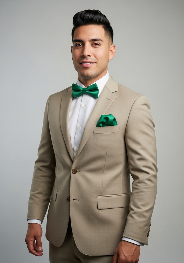 Emerald Green Bowtie and Accessory Set (Groomsmen) - Quick Ship