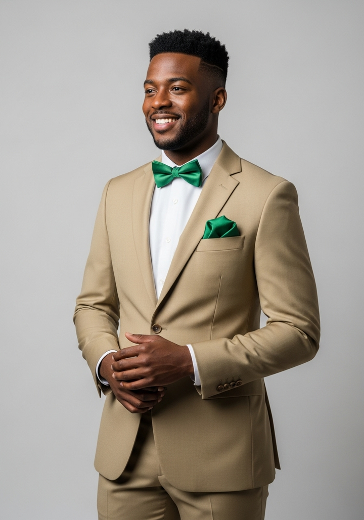 Emerald Green Bowtie and Accessory Set (Groomsmen) - Quick Ship