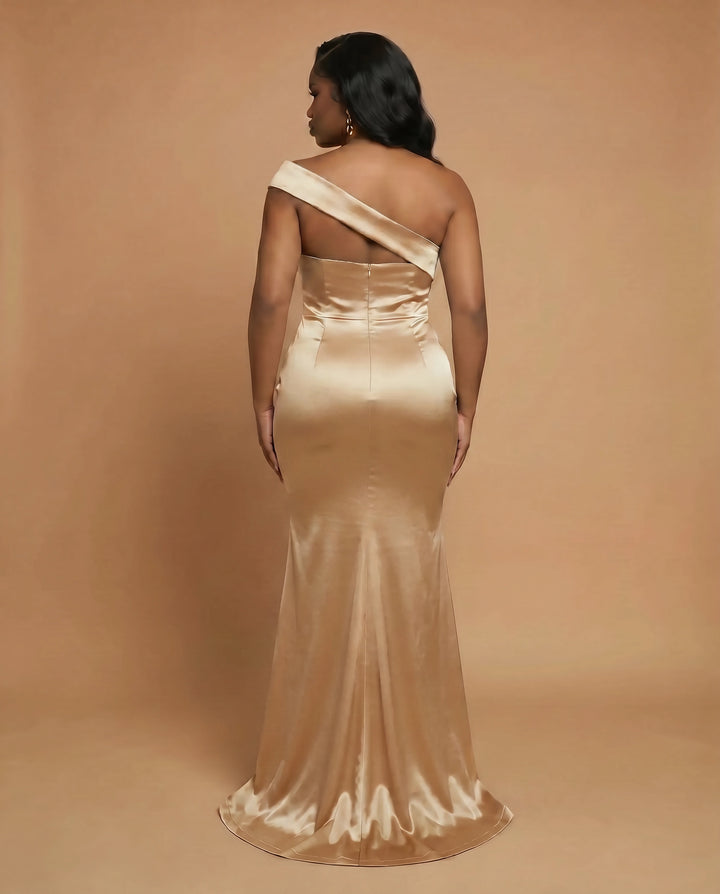 The Gardenia Dress (Champagne-Gold) Ships August 2026