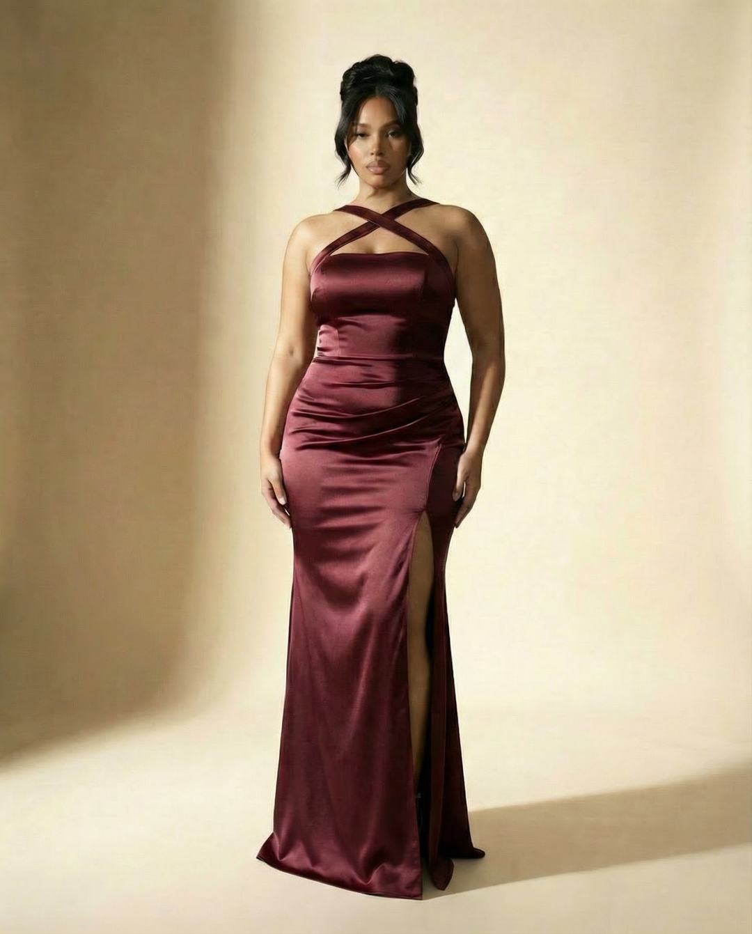 The Ivy Dress (Burgundy) Ships May 2026