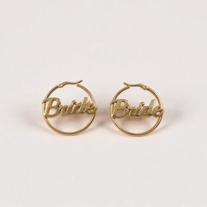 Bride Hoop Earrings (Gold)