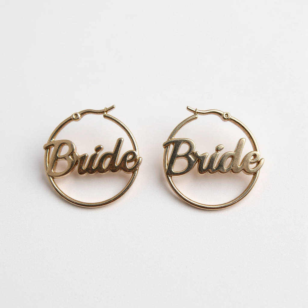 Bride Hoop Earrings (Gold)