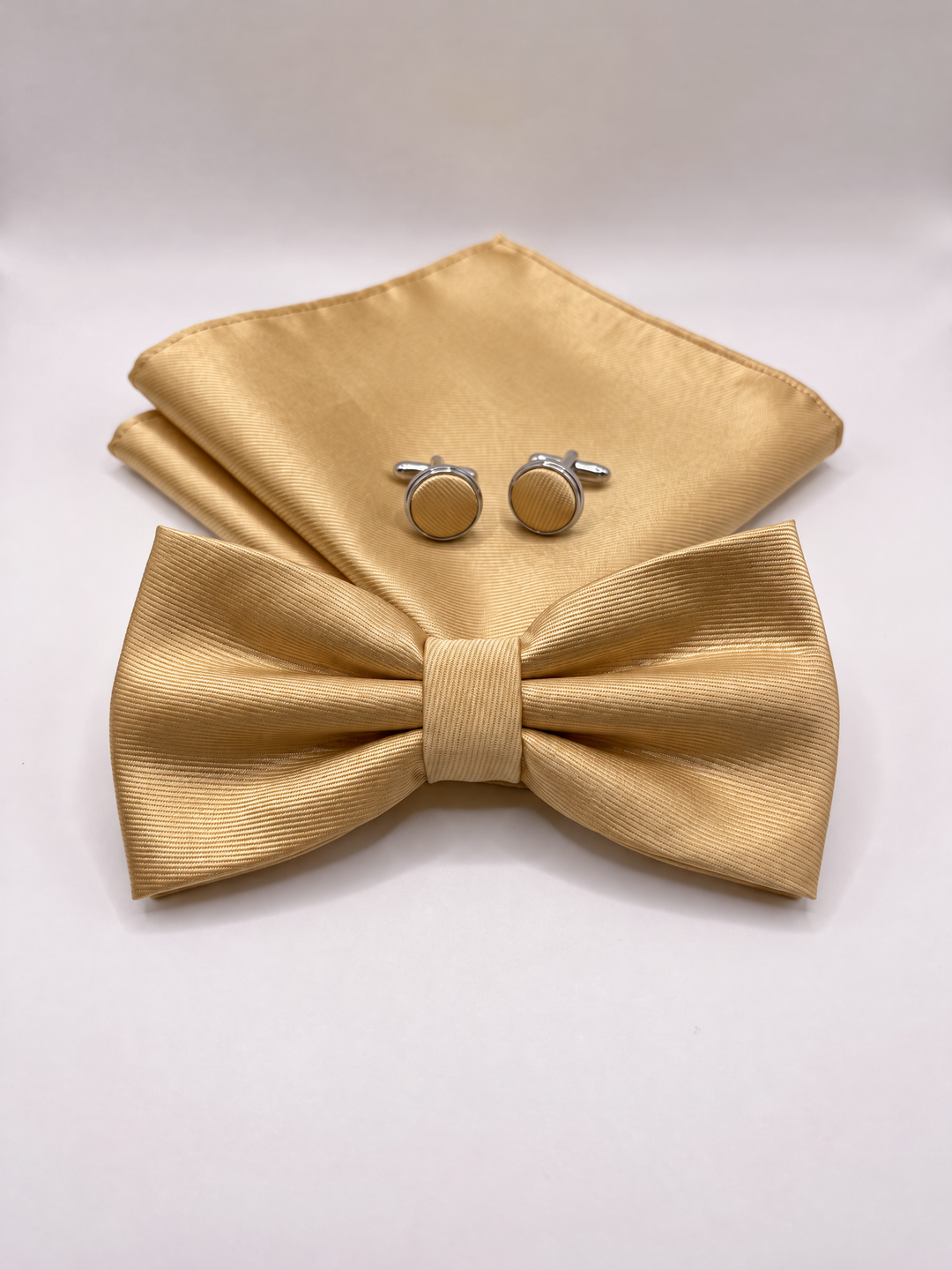 Champagne Gold Bowtie and Accessory Set (Groomsmen) - Quick Ship