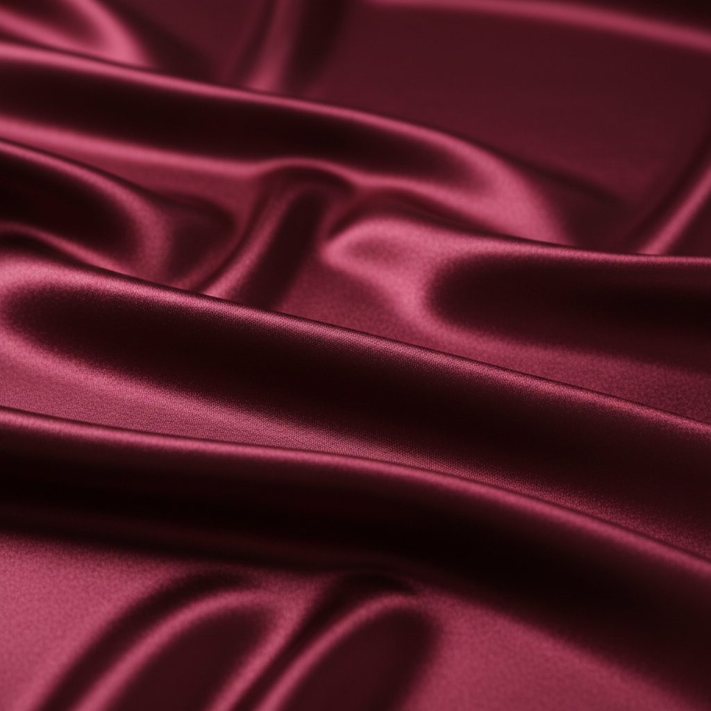 swatch of shiny burgundy fabric