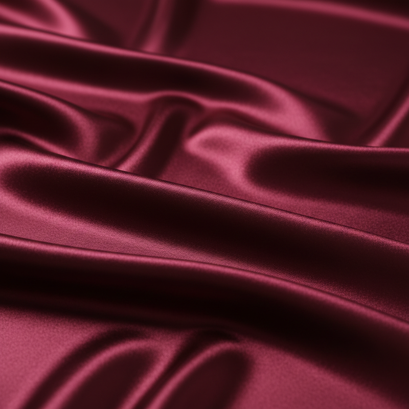 swatch of shiny burgundy fabric