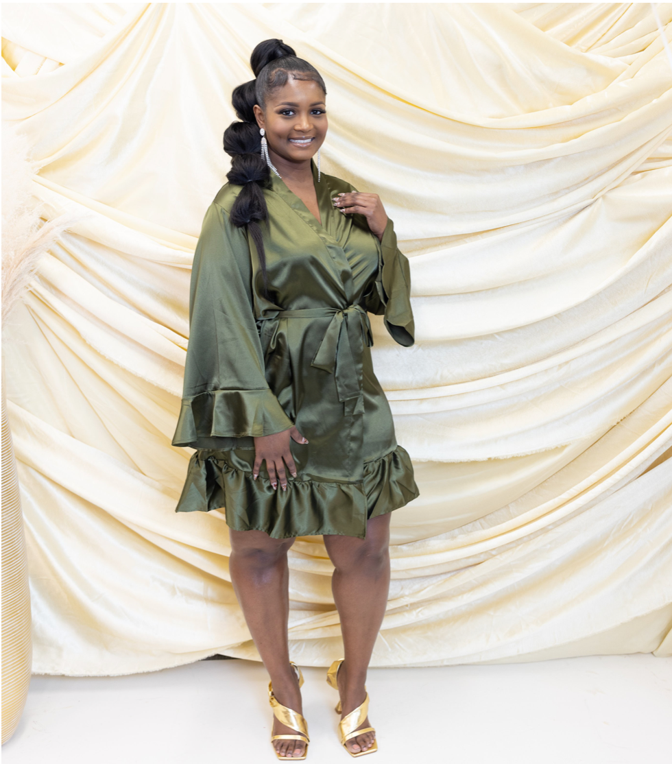 The Ruffle Bridal Party Robe (Olive)